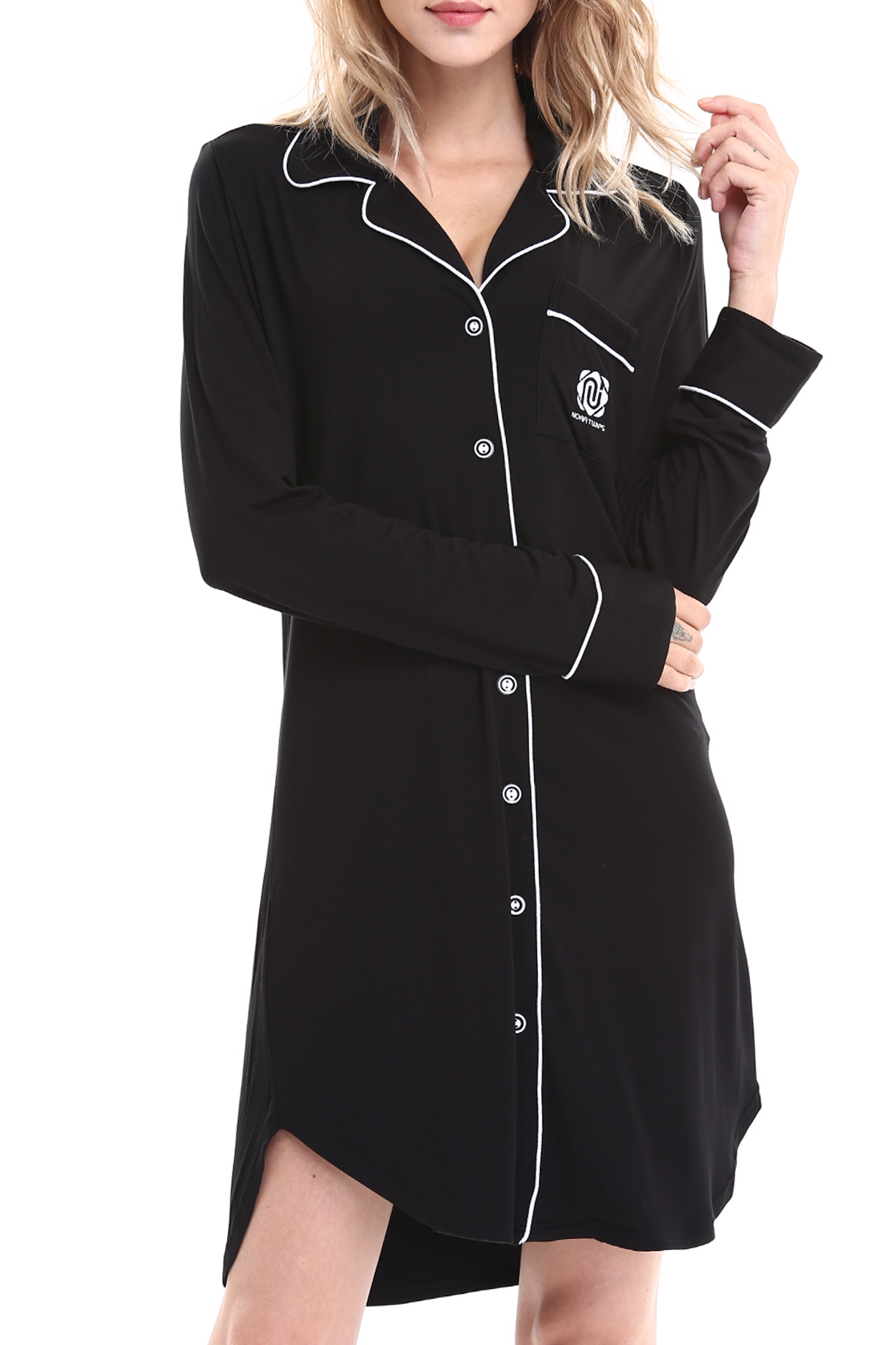 button down pajama shirt dress